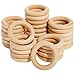 Wooden Rings for Crafts - 30-Count Unfinished Wood Rings, 3-Inch Solid Wooden Craft Rings, 3in Large Wooden Rings for DIY Jewelry Making, Ring Pendant Connectors