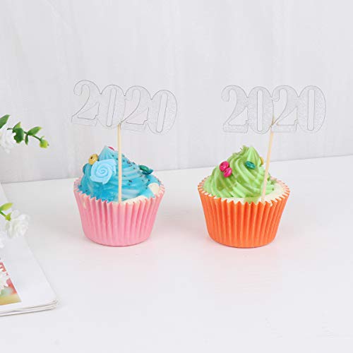 15pcs bolo de festa de aniversário toppers glitter cupcake Insert Criativo número 2020 Design bolo d