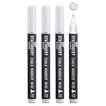 STATIONERY ISLAND White Chalk Pens for Blackboard, Liquid Chalk Markers for Chalkboard and Glass, Wipeable Marker Pens for Window Drawing - 3mm Bullet Nibs