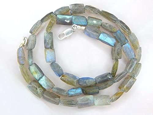 Fil de labradorite naturelle rectangle facettée, pierre pour création de bijoux DIY