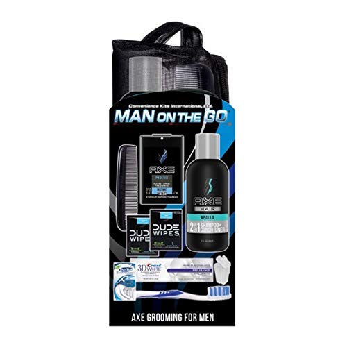 Convenience Kits International Young Men's 10-Piece Deluxe Kit with Travel Size TSA Compliant Essentials featuring: Axe and Dude Products in Reuseable Black Mesh Pencil Bag (139) - Thumbnail 2