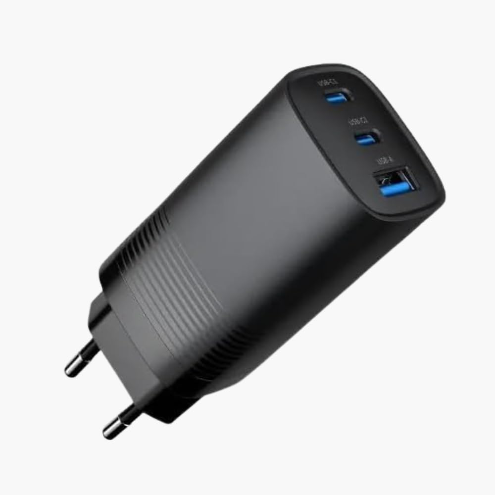 Carregador USB C 65W GaN 3 Portas com Cabo Incluso, Carregador Rápido Power Delivery, ANATEL, Compatível MacBook Air/Pro M1 M2, iPhone 16/15/14, Galaxy (Branco Ártico, 65, Watts)