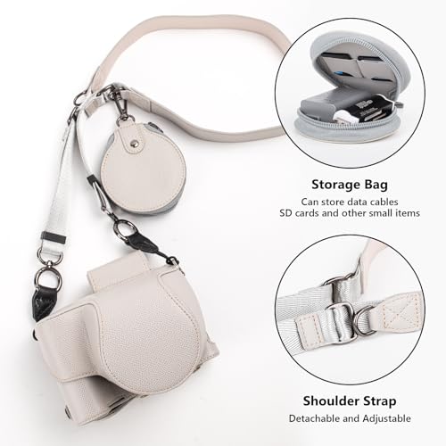 Funda de cuero PU para cámara Nikon Z50 II con correa gris miniatura 5
