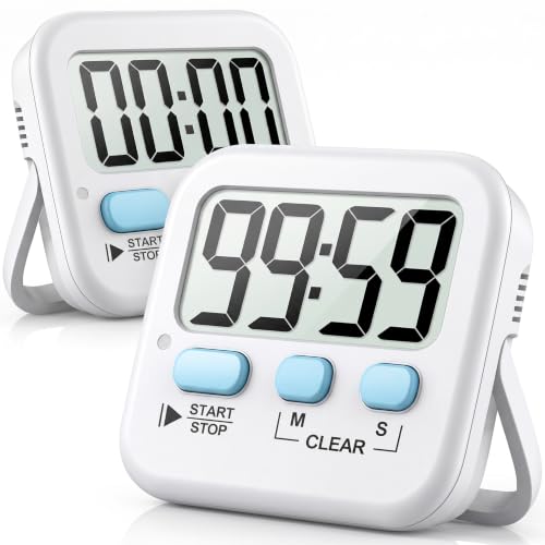 Antonki 2 Stück Timer, Digitaler Küchentimer zum Kochen, Eieruhr, Magnetisch Stoppuhr Timer für...