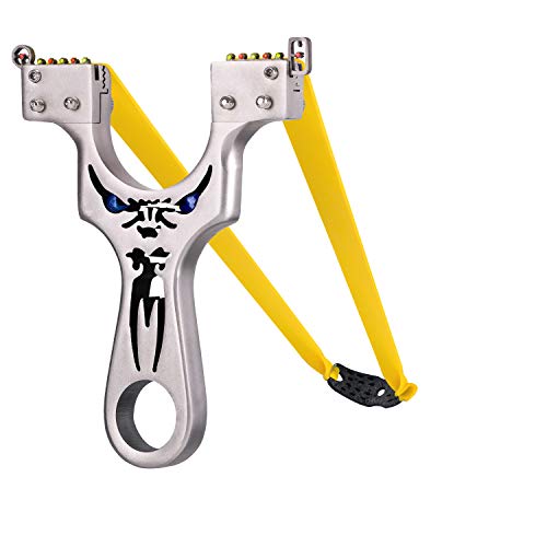 Slingshot, Metal Slingshot Professional Hunting Slingshot with Heavy Duty Launching Bands, High Velocity Catapult