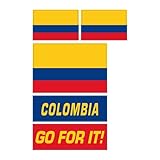 コロンビア共和国 フェイスシール 国旗＆メッセージ 3種5枚セット
