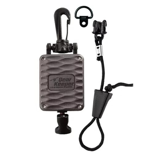Image of Gear Keeper CB Mic Keeper - CB Radio Retractable Mic Holder (RT4A-4112-G) | USA made CB mic holder, aluminum housing, snap clip mount, lanyard & mounting hardware included, 29 inch reach, 9oz retraction