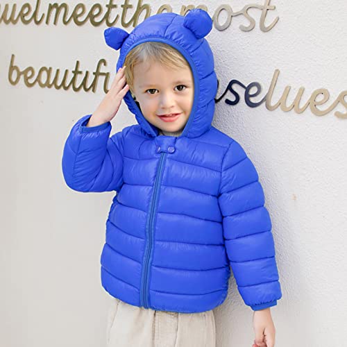 Xmwealthy Baby Boys Girls Winter Coats Toddler Light Puffer Down Jacket Infant Kids Bear Hoods Padded Outwear Blue 12-18 Months #TOP3