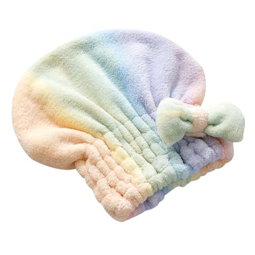 NOLITOY 1pc Coral Fleece Hair Drying Hat for Women Fast Drying Towel with Cute Bow Design Absorbent Water-absorbing Cap After Shower