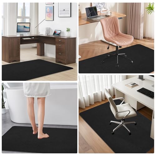 Image of Office Chair Mat for Hardwood Floor & Tile Desk Chair Mat for Rolling Chairs Protect Hardfloor Desk Area Rug for Workstations, Durable Desk Mat for Home and Office Use (Black, 36X47 in)
