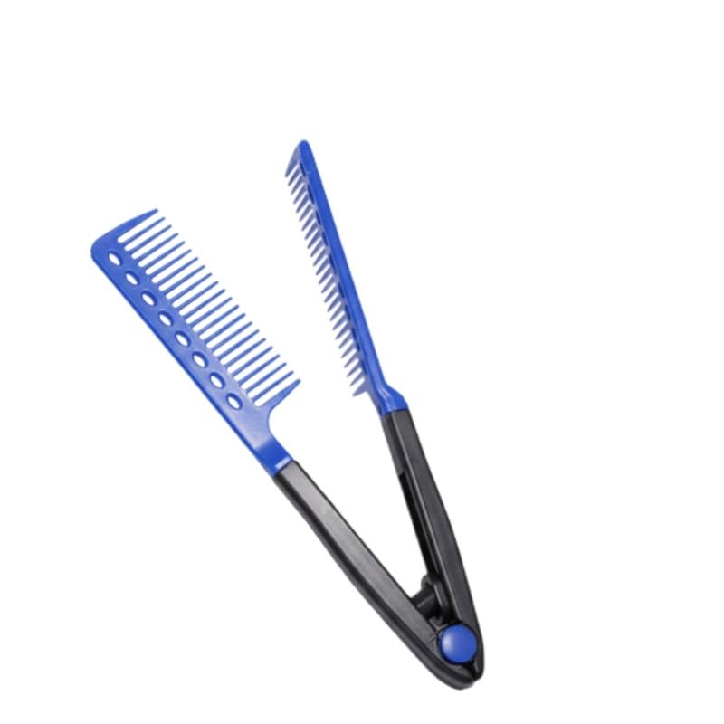 JKAUR® V Shaped Foldable Hair Comb for Straightening and Curling | Blue-image-24