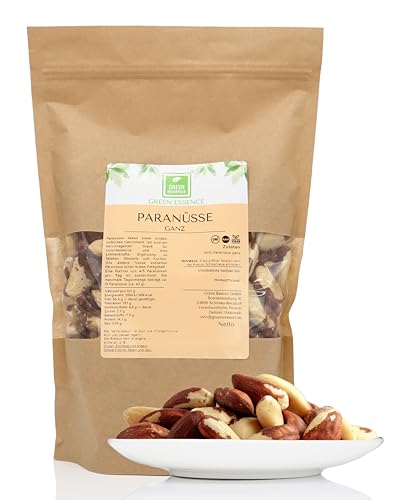 Paranüsse roh und ungesalzen von der Grünen Essenz - naturbelassene Paranusskerne ohne Schale - Brazil Nuts (500 Gramm)