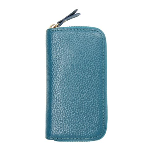 Key Chain Wallet Leather Key Holder with 8 Hooks Key Organizer Case Zipper Wallet for Men & Women