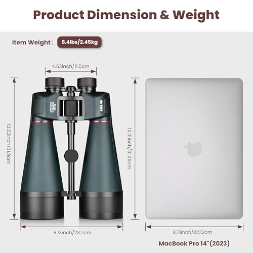 Image of ESSLNB 30x80 Astronomy Binoculars Giant for Adults, Waterproof Outdoor Binoculars for Travel Stargazing Bird Watching Hunting with Built-in Tripod Adapter and Carrying Bag (Black)
