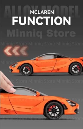 Image of 1:24 Maclaren 720s Sports Model Exclusive Alloy Diecast Pull Back Toy car with Openable Doors & Light Music Toys for Kids Boy Girl Gift (1:24 Maclaren 720s -White)