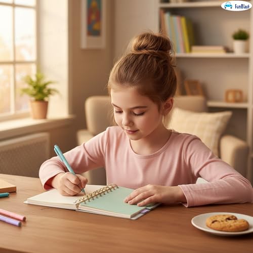 Image of FunBlast Diary for Girls - Spiral Notebook Diary, Ruled Notebooks for Boys & Girls, Cute Kawaii Stationery, Aesthetic A6 Size Journal Diary - 240 Pages (Pink)