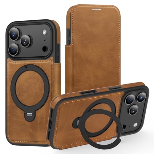 Coque iPhone 17 Pro en cuir premium Aest avec support rotatif chic et robuste