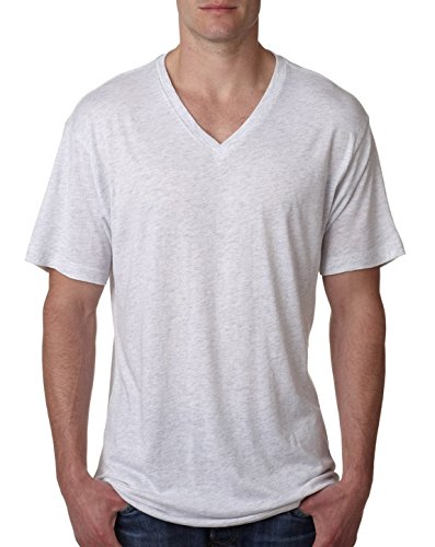 Next Level Mens Tri-Blend V-Neck Tee (6040) Heather White m