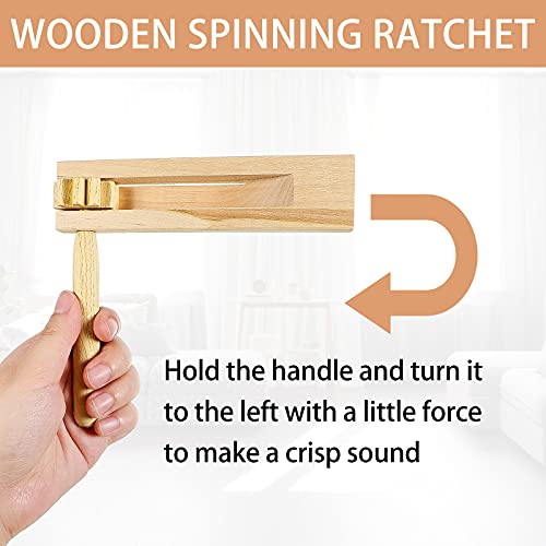 12 Pieces Wooden Ratchet Noise Maker, Traditional Mexican Rattle Ratchet Instrument Toy For Sporting Events Party Favor And Celebrations Birthday Present Football Games, 6 X 5.5 X 1.4 Inches #TOP2