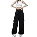 FENGQIYUNHAI Cargo Pants Women Baggy Parachute Pants Woman Mutil Pockets Loose Fit Y2K Casual Pants for Women Black