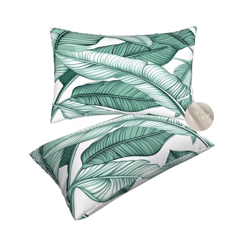 Housse coussin 50x80 rectangulaire protège taie oreiller lavable vert