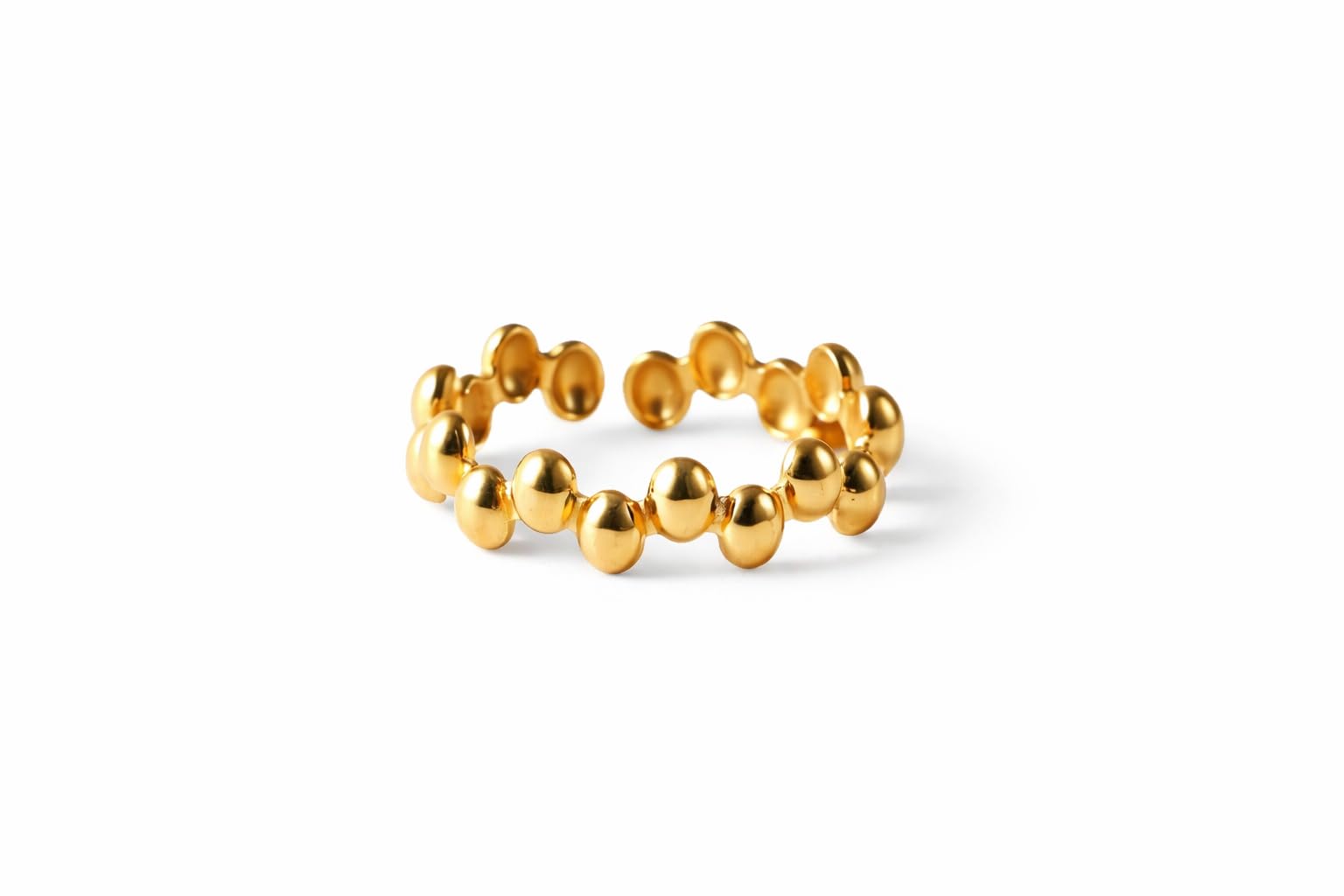 indirae Curb Chain Ring 18K Gold Plated Ring | Anti-Tarnish, Waterproof, Hypoallergenic | Sweatproof Jewelry for Women & Girls | With Certificate of Authenticity | Premium Gift Choice-picture-2