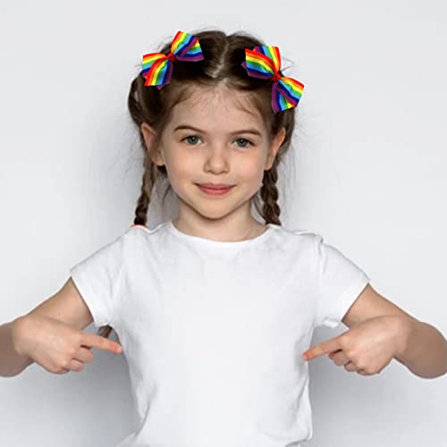 Accesorios de arcoíris para cabello, pinzas de lazo x6 miniatura 4