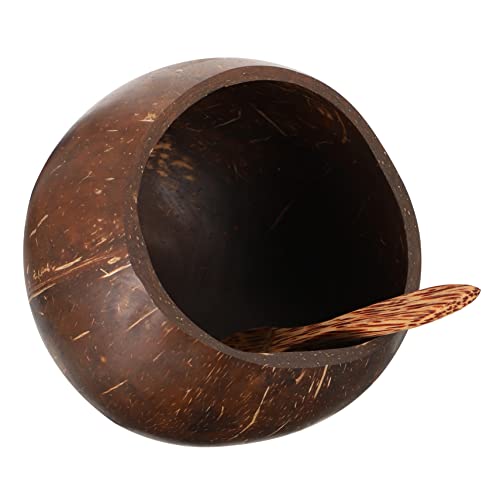 COLLBATH 1 Set Cup Decorative Bowl Smoothie Bowl Snacks Bowl Coffee Ice Cream Dish with Spoon Fruit Container Containers for Fruit Husk Bowl Appetizer Serving Bowl Polished Bowls Brown Wood