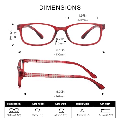 JiSoo Reading Glasses Women 1.0 - Small Ladies Reading Glasses, Flexible Lightweight Cute Womens Readers 2Pack,Red+ Grey - Image 4