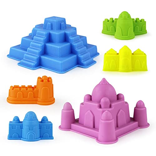 Yoohh Juego de arena, 6 piezas de arena de playa de castillo, juguetes de arena, juguetes de agua para modelos de jardín de arena y moldes de animales de mar para niños pequeños de 4, 5, 6, 7, 8, 9