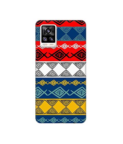 Image of Solimo Plastic Designer Colorful Hand Made Rangoli Art 3D Printed Hard Back Case Backcase for Mobile Cover for Vivo V20, Multicolor