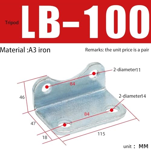 Trépied cylindrique à profil bas LB32 LB40 fixation vérin pneumatique - 2