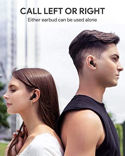 AUKEY Cuffie Bluetooth 5 Bassi Potenziati, Auricolari Senza Fili con Ricarica Rapida USB-C, IPX5 Impermeabili, Riproduzione di 25 Ore Touch Control Microfoni Integrati