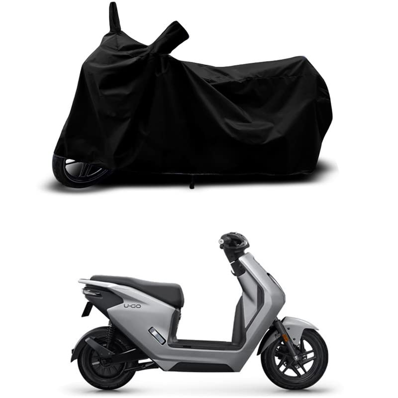 Image of 100% Scratchproof /UV-Rays /Heat Protection /Birds Dropping /Water Resistant /Dust proof /Waterproof /Full Bike Scooty Two Wheeler Body Cover Compatible For Honda U-Go electric All Varients[Black]