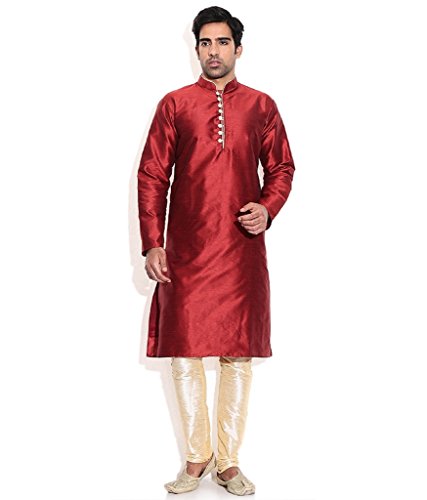 Kurta de seda con botones de lazo y acabados de sastrería