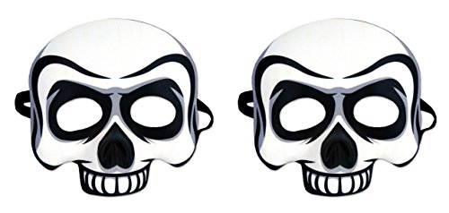 41cwmQkPJrL. SL500 Beistle 00380 2 Piece Skull Half Masks, Black/White/Gray, NA