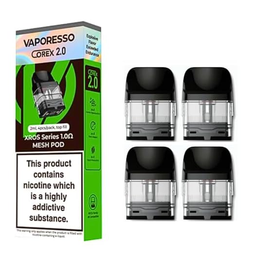 Vaporesso Xros Pods 1.0 Vaporesso Xros 3 Pods, XROS 3 Mini Pods, Xros Mini Vape Kit, 4 Nano, 2ml Mesh Coil E Cigarettes No Nicotine compatible with sv trading (1.0 ohm)