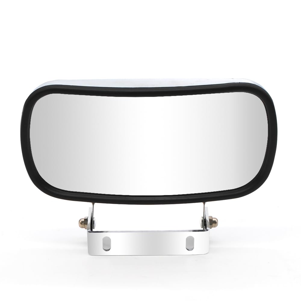 Adanz Stainless Steel Rectangular Convex Mirror fit for Cars Trucks Boats Tractors Forklifts Improves Visibility eliminate blind spots adjustable mount U Bracket Rearview Mirror Universal
