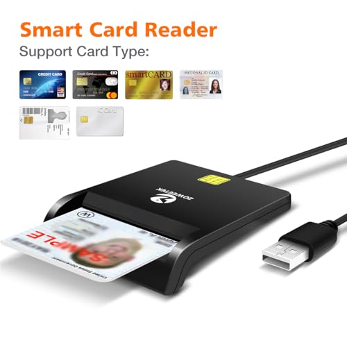 ZOWEETEK CAC Card Reader Military, Smart Card Reader DOD Military USB Common Access CAC, Compatible with Windows, Mac OS and Linux - Thumbnail 4