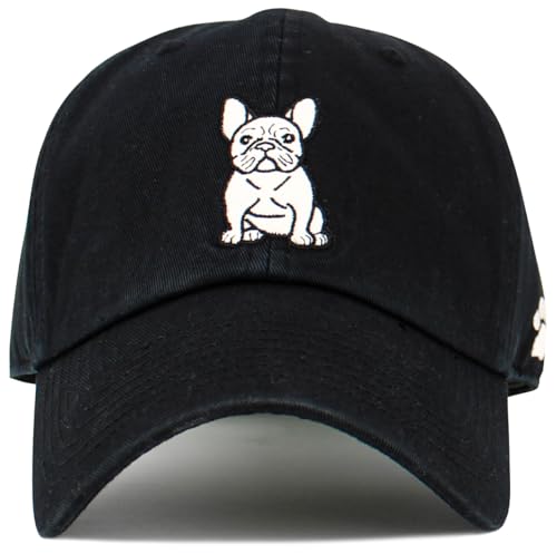 Image of KBETHOS Dog Cat Mom Dad Theme Womens Baseball Cap Distressed Vintage Unconstructed Embroidered Patch Hat