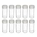 Edgar Marcus (10) Round Clear Plastic (Quarter) Size Coin Storage Tube Holders with Screw on Lid
