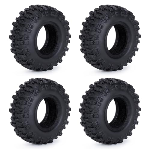 HobbyPark 33x14mm 0.7" Tires with Foam Inserts for 1/30 Axial SCX30 Redcat Ascent-32 1/30 1/32 RC Crawler