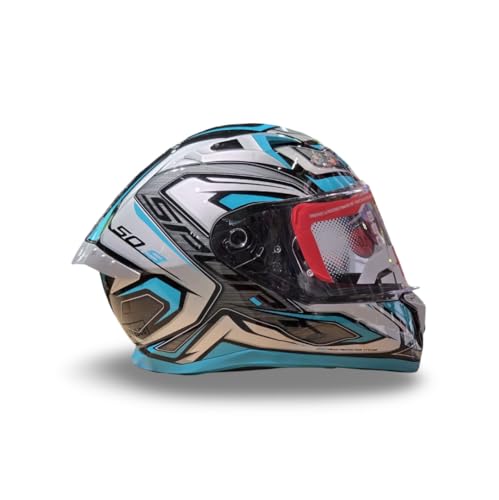 Casco Moto Integral GIVI 50.9 Atomic Titanio Plata Azul Turquesa Talla M Low Cost