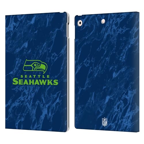 Étui portefeuille iPad 10.2 Seattle Seahawks en cuir imprimé marbre