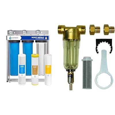 Express Water 3-Stage Heavy Metal Water Filtration System Bundle with Whole House Sediment Water Filter