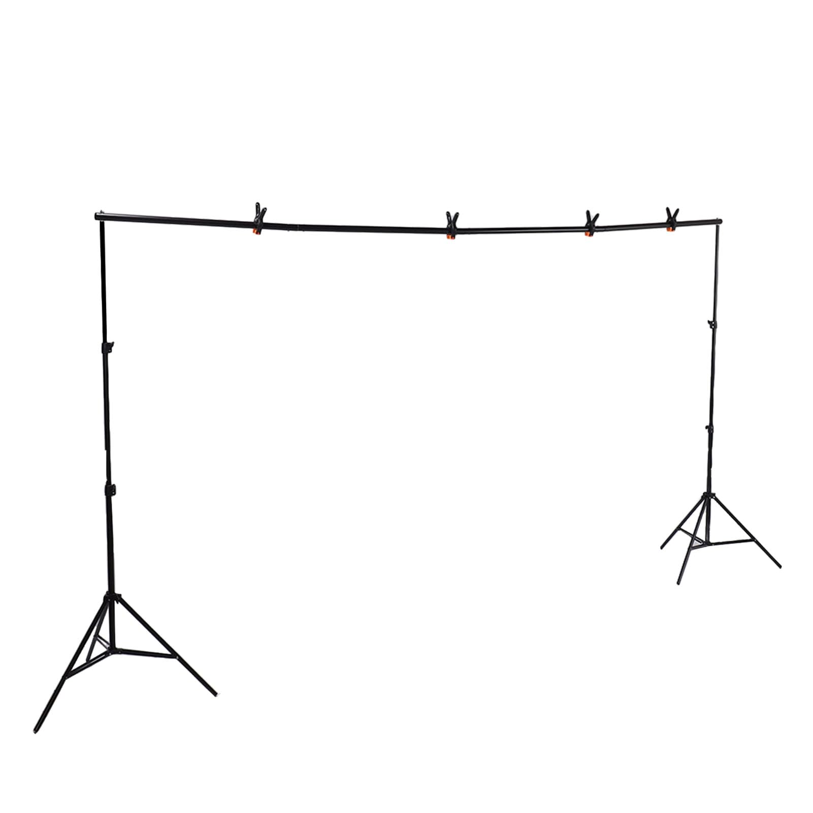 Kit supporto per fondale fotografico retrattile 2x3 m - Materiale in ferro robusto, lunghezza 3 metri, predisposizione per streaming live e fotografia