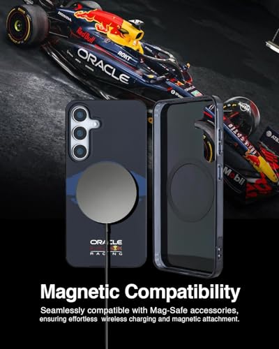 Image of CG MOBILE REDBULL Racing [Official Licensed] IML & Transparent PC Case with Magnetic System & Two Bulls Logo Protective Case /Cover Designed for Galaxy S25 - Navy