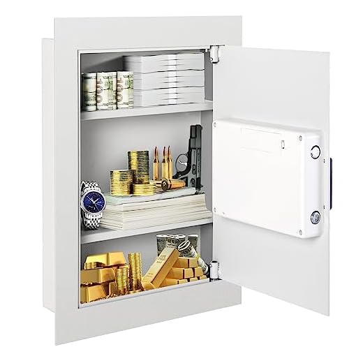 Safstar Digital Wall Safe, Built-in Wall Safes, Flat Recessed Wall Hidden Safe Security Box, Concealed Wall Safe Between The Studs for Jewelry Gun Cash, 0.8 Cubic Ft