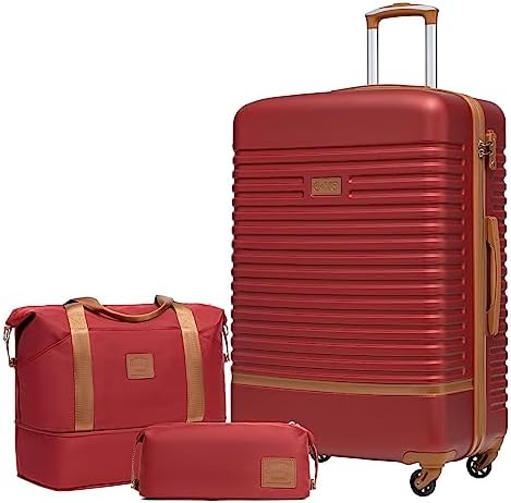 COOLIFE Suitcase Trolley Carry On Hand Cabin Luggage Hard Shell Travel Bag Lightweight with TSA Lock,The Suitcase Included 1pcs Travel Bag and 1pcs Toiletry Bag