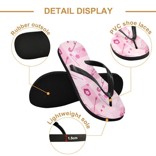 STAYTOP Safety Pins and Stars Flip Flops Sandals of Men's & Women's,Sandals Beach Slippers Shower Slides2